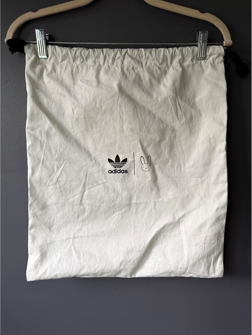 Adidas x Bad Bunny Collab Drawstring Dust Bag with Bunny Logo